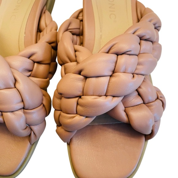 Vionic Kalina Women's Slide Braided Sandals Tan Size 7 1/2 - Picture 2 of 16